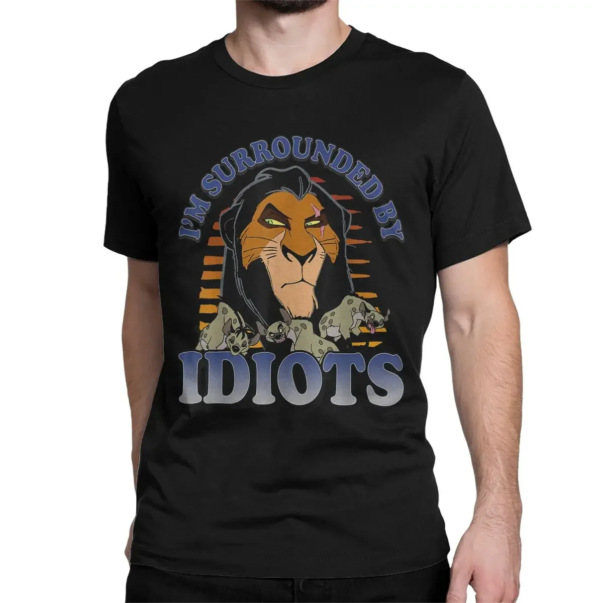 Men Women's T-Shirts Disney The Lion King Funny Cotton Tee Shirt Short Sleeve Scar Surrounded By Idiots T Shirt Clothing Summer