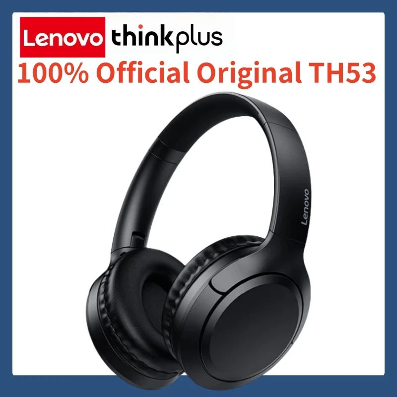 

100% Lenovo Official Genuine Thinkplus TH53 Wireless Headphones Bluetooth 5.4 HiFi Stereo 22H Long Battery Life Gaming Headset