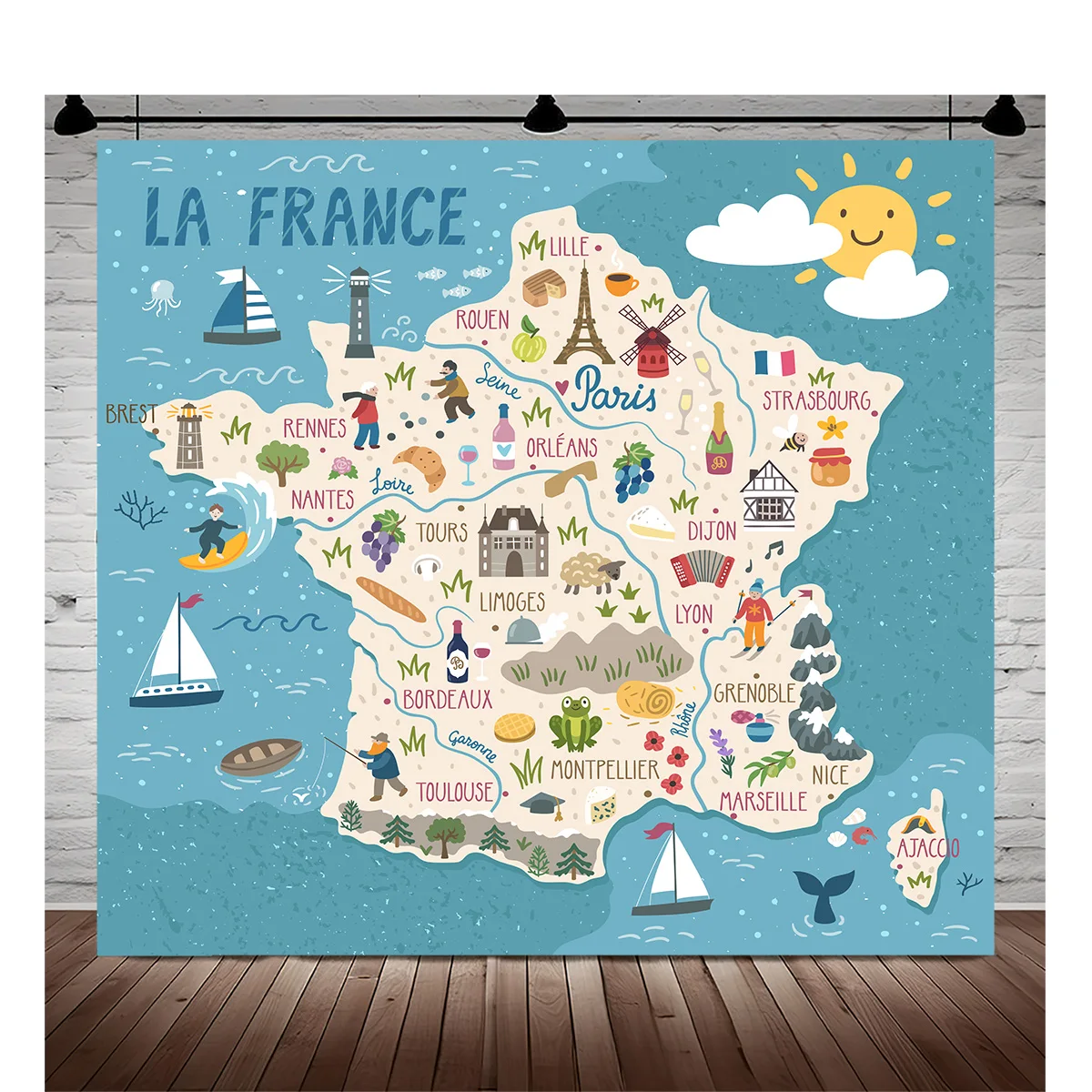 Latitude And Longitude Vintage Polyester Photography Background Vintage Palette Flat Lay Photo Studio Backdrops JK-03