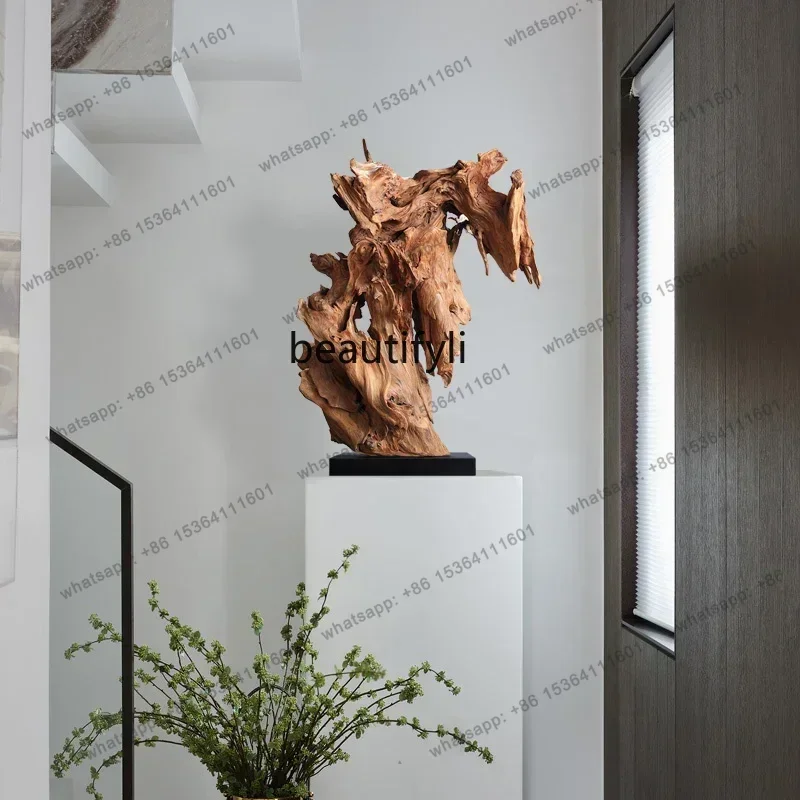 D30Natural Weathered Wood Soft Decoration Big Decorations Hotel Lobby Sales Office Hall Floor Dried Wood Decorative Artwork