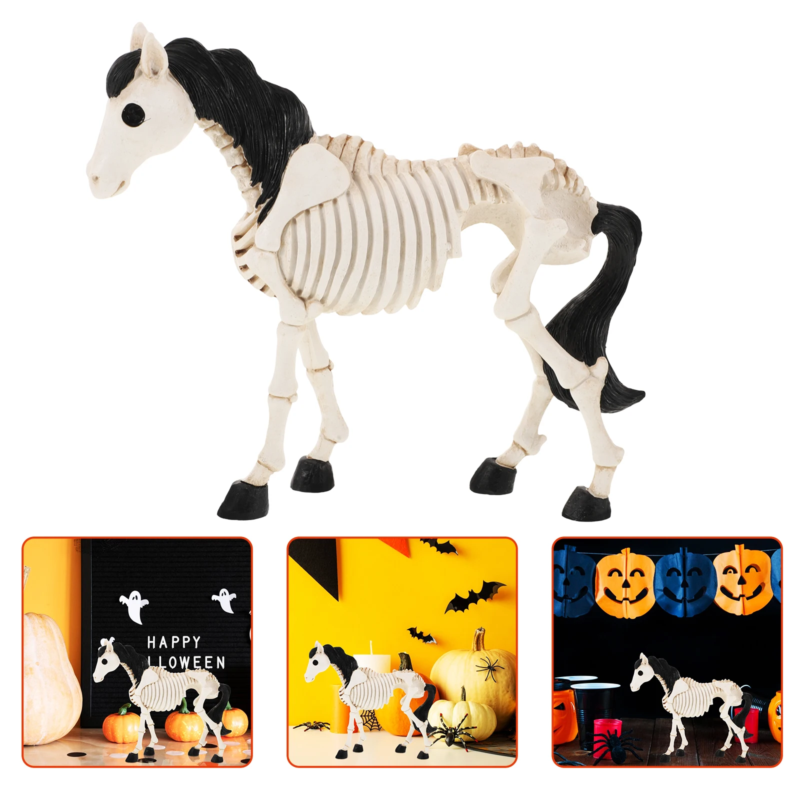 زخرفة الضفدع، زينة الهالوين، تمثال داخلي، راتينج منزلي للطاولات، عظام الحيوانات