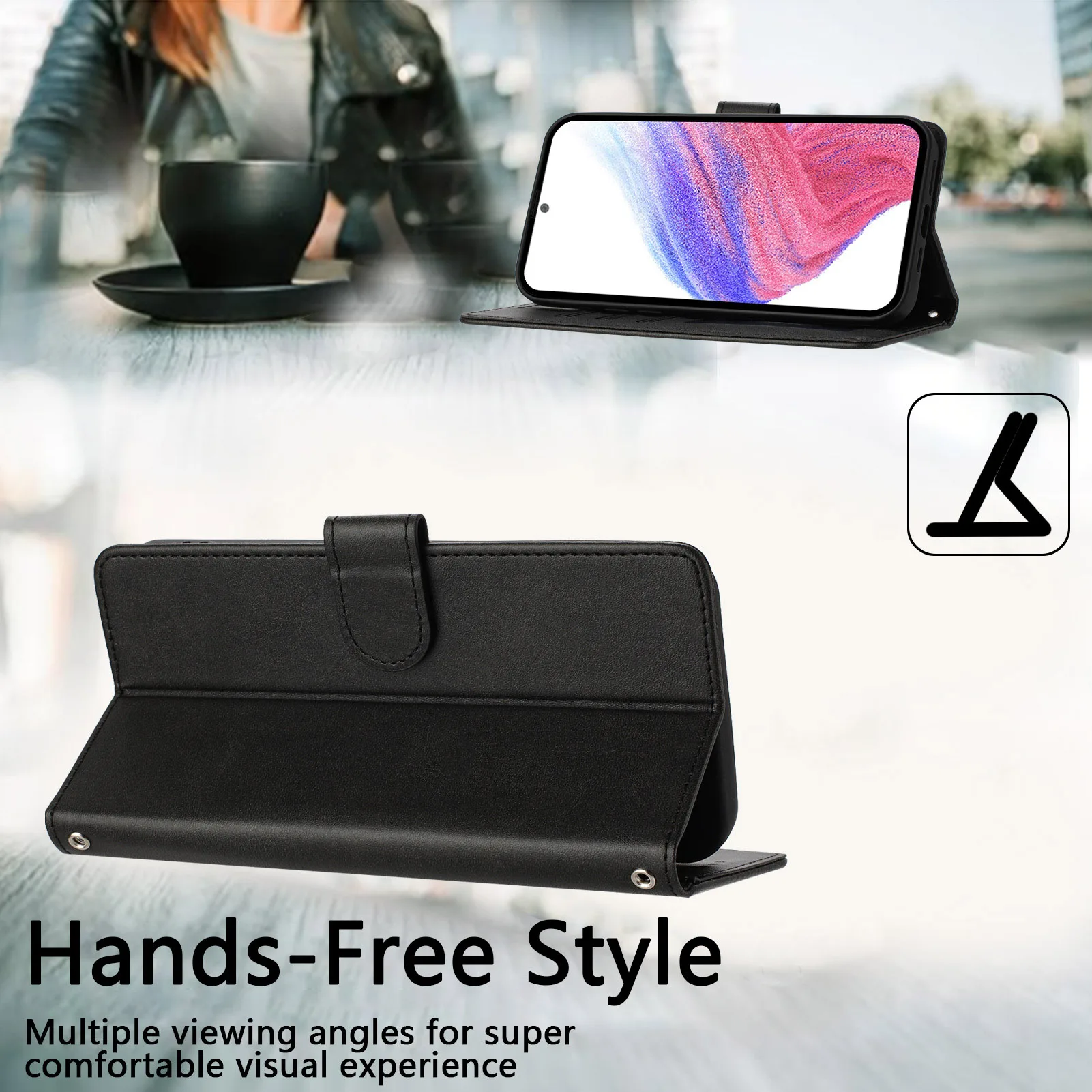 محفظة مغناطيسية إطار صور لهاتف موتورولا موتو G 2022 2023 2024 2025 2026 غطاء خلفي من الجلد بطاقة شل