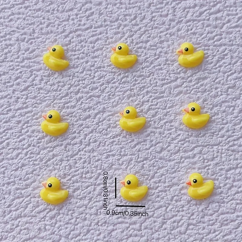 50/100 pçs bonito dos desenhos animados arte do prego jóias pato resina encantos da arte do prego, acessórios de decoração do prego para mulheres e menina arte do prego