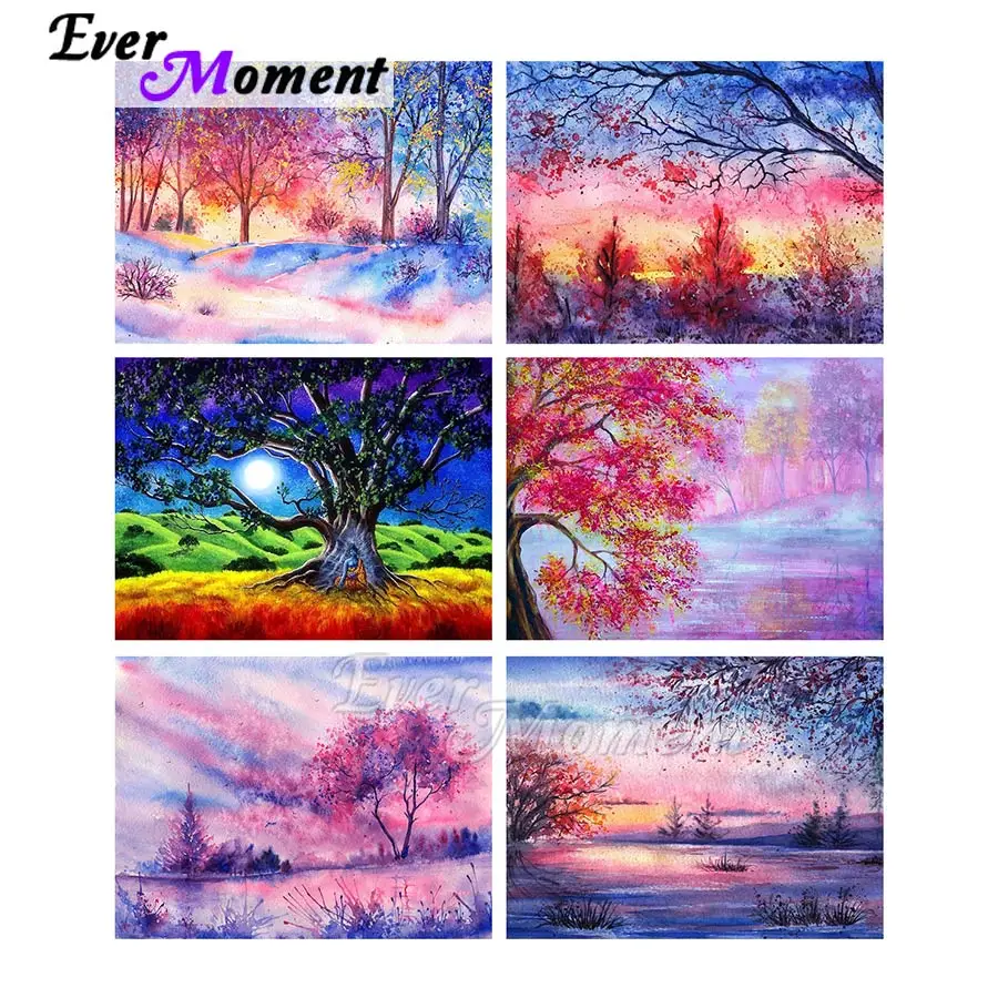 

Алмазная картина Ever Moment, природа, живописная красочная картина, полная квадратная круглая дрель, художественные вещи для дома и украшения ASF2205