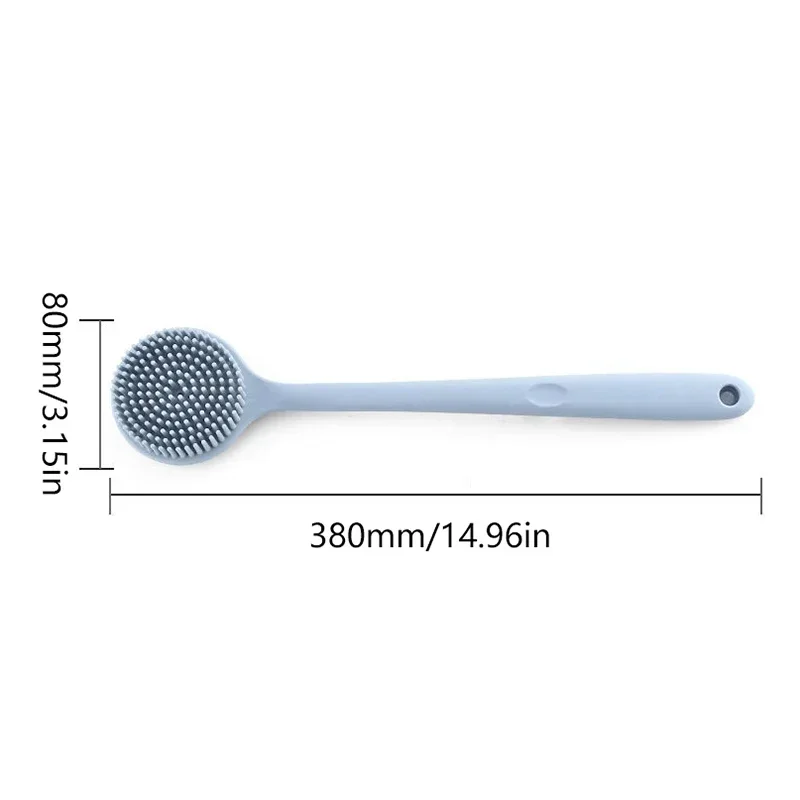 حمام لينة الظهر فرشاة تنظيف حمام دش الإسفنج لفرشاة تنظيف مع مقبض التقشير فرك الجلد مدلك الظهر غسالة #6