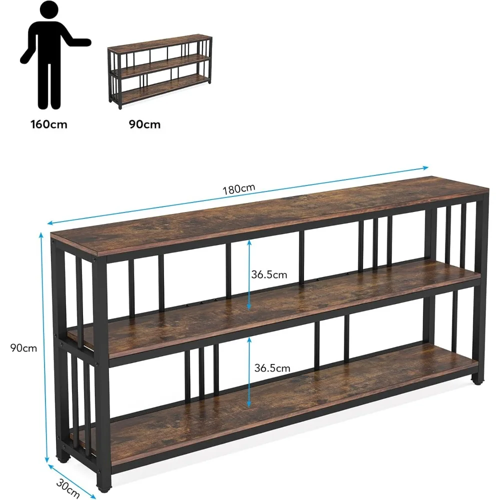 Entrance Table, Long Entrance Hall Table, Center Console with Storage, Industrial Sofa Back Table, Large Mouth Sound Table