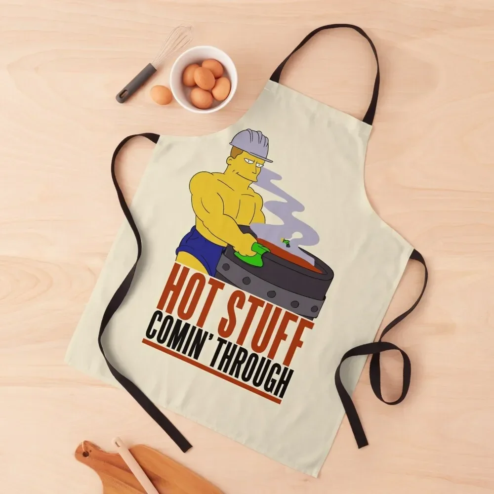 

The Gay Steel Mill Hot Stuff Comin Through Apron christmas Chef Accessories household woman Home And Kitchen Apron