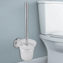 Toilet Brush Wall Mounted Cleaning Brush stainless Steel Long Handle Toilet Brush With Holder Bathroom Toilet  Accessories