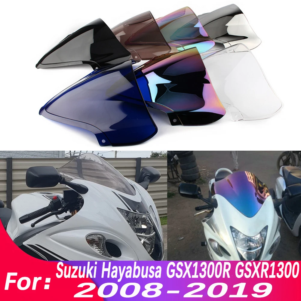 Motorcycle Windshield For Suzuki Hayabusa GSXR1300 GSXR 1300 GSX1300R 2008-2018 Double Bubble WindScreen Accessories Fairing