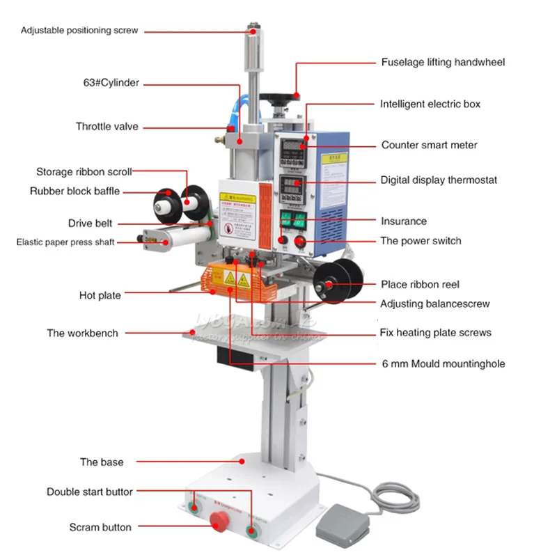 Pneumatic Hot Stamping Atic Embossing Machine with Hot Stamping Foil Gilded Paper HS Foil For PVC Leather Plastic Basket