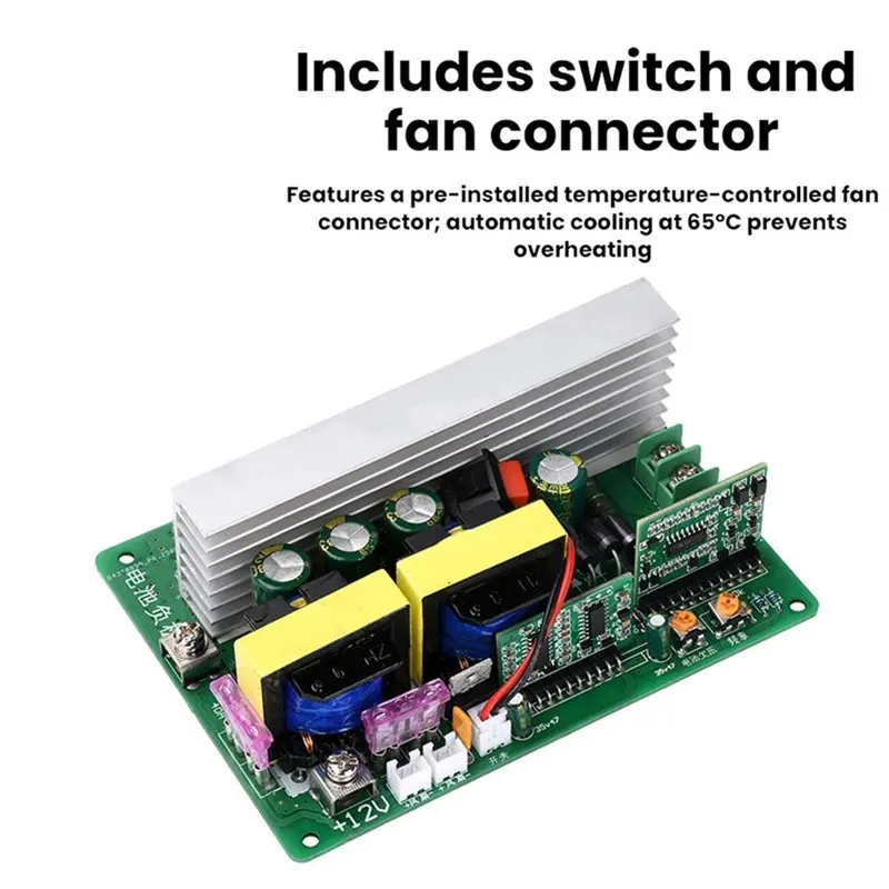 AC 220V Sine Wave 500W Inverter Module DC 12-14.5V Boost Converter Transformer Module Featuring Switch And Fan Interface-【A74Z M
