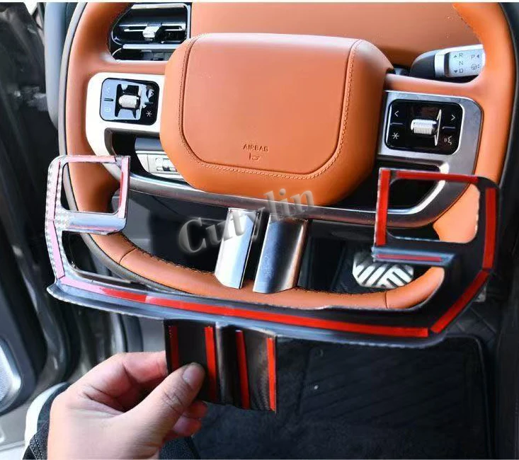 For Chery Jetour G700 2025 2026 ABS Carbon Fiber /black Car Steering Wheel Panel Decoration Cover Trim Moulding Sticker