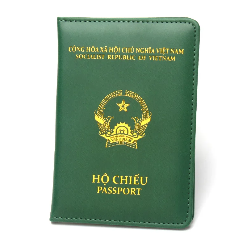 Vietnam Passport Holder Travel Wallet Fashion Pu Passport Covers with SIM Card Holder Travel Document Orgainzer