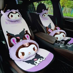 Sanrio Car Seat Cushion All Seasons Universal Half Pack Seat Cover Kuromi Cartoon Female Cushion Summer Ice Silk Cover