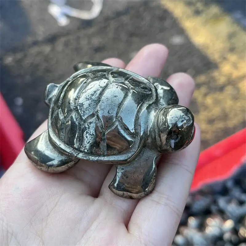 

Натуральный пирит, морская черепаха, резьба, фигурка, целебная энергия, драгоценный камень, кристаллы, поделки для рождественского подарка, 1 шт.