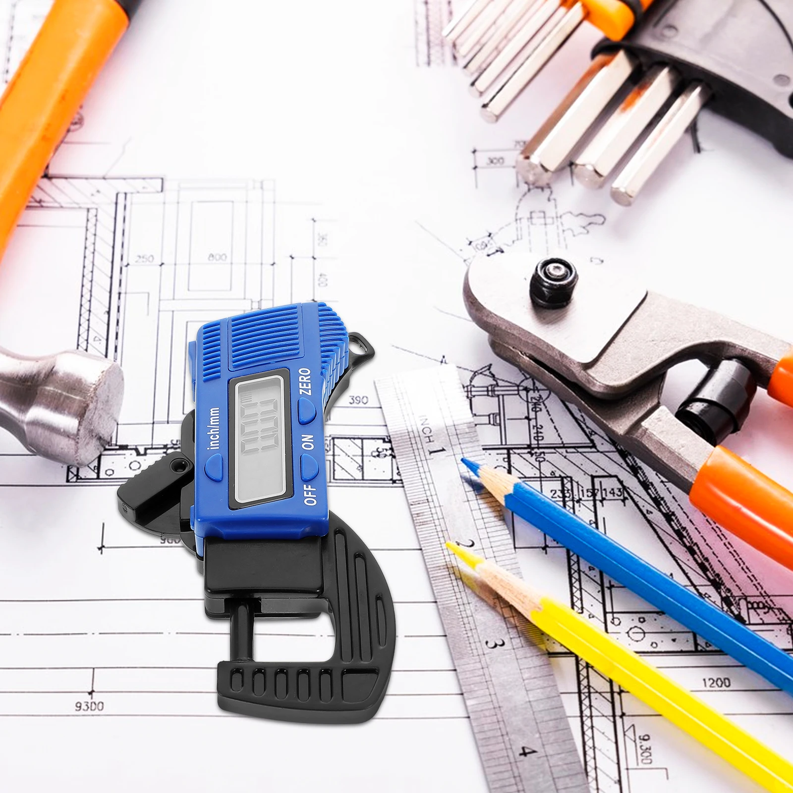 

Digital Thickness Micrometer 8Mm Lcd Display Carbon Fiber Measurement Tool For Paper Film Wire Jewelry Automotive