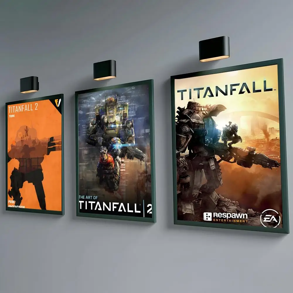 Game Titanfall 2 Poster Self-adhesive Waterproof Paper Sticker Coffee House Bar Room Wall Decor