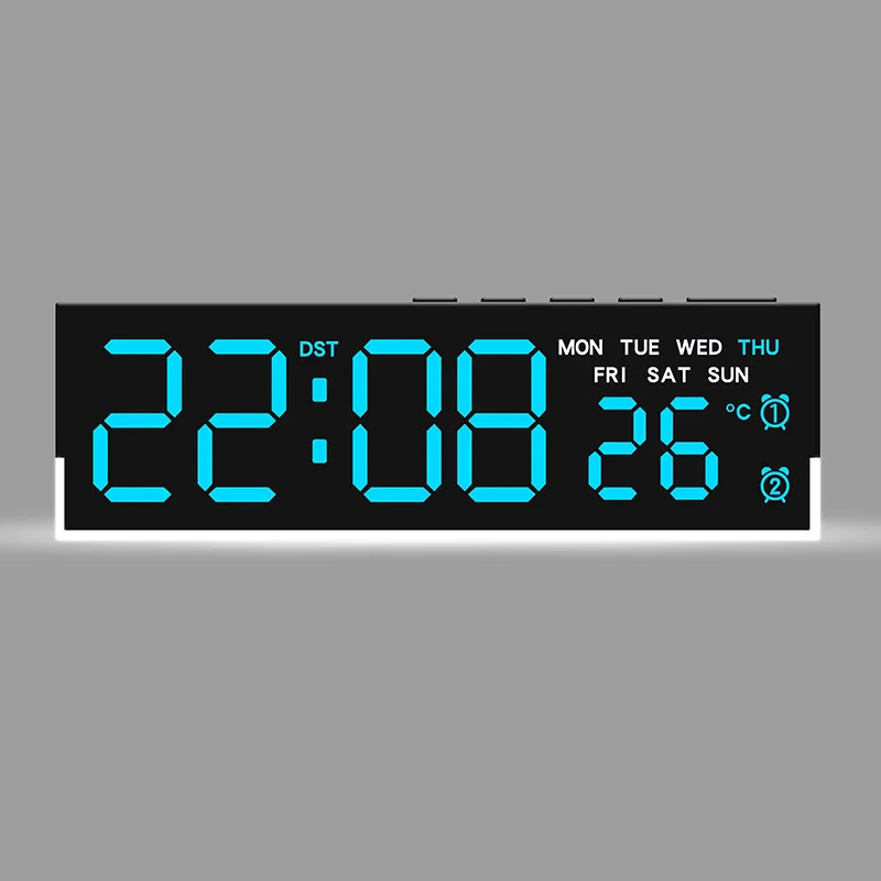 USB-aangedreven digitale wekker met wit sfeerlicht TEMP Week 2 Alarm DST Tafelklok 3 niveaus Helderheid 12/24 uur LED-klok - afbeelding 1