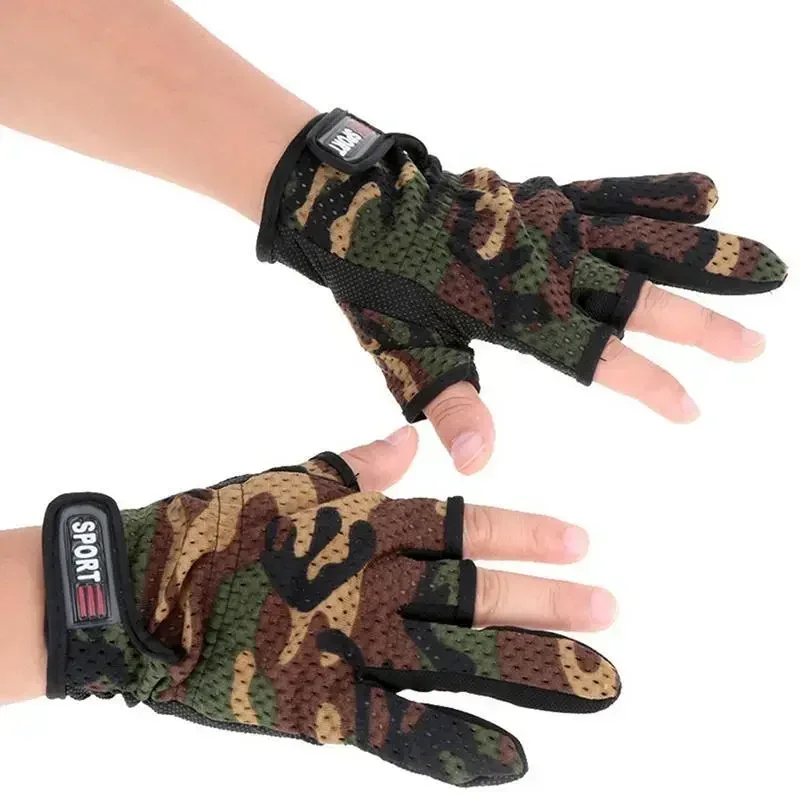 Fishing Equipment Exposed Three Finger Gloves Anti Slip Anti Knock and Cold Outdoor Single Finger Gloves for Catching Fish