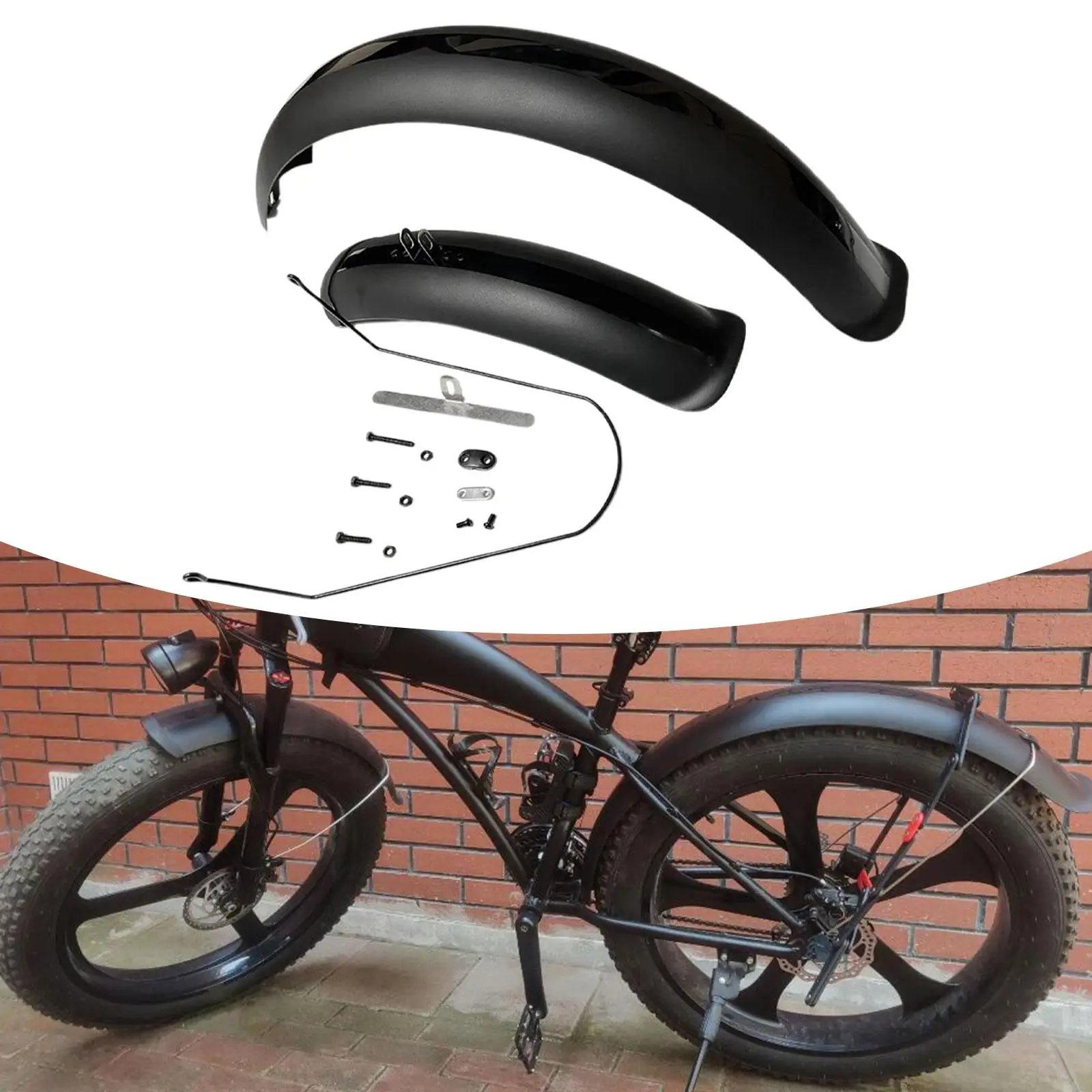 Mountain Bike Mudguard Kit Front Rear Thicken Widen Fenders Mud Protector Road Bike Parts for Bicycle 26x4.0 - view 6