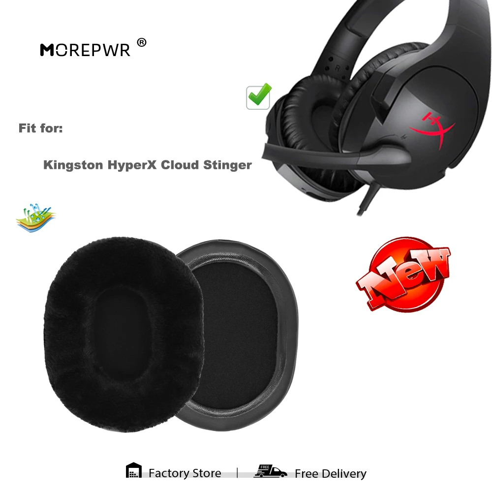 

Morepwr Replacement EarPads for Kingston HyperX Cloud Stinger Headset Parts Leather Cushion Velvet Earmuff Earphone Sleeve Cover