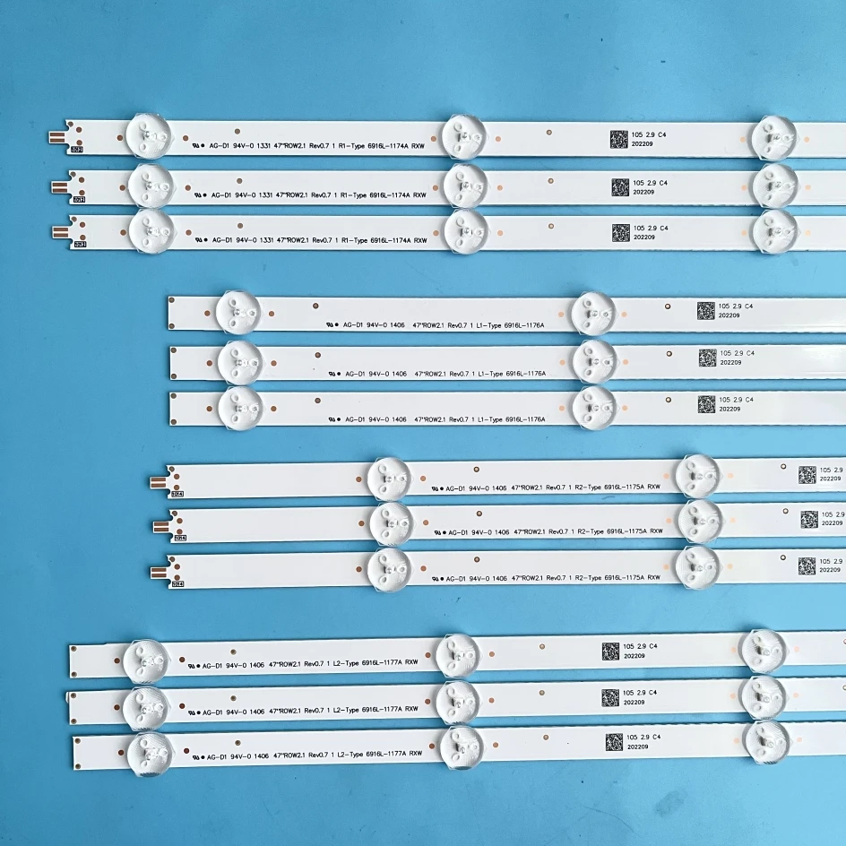 Retroiluminação LED para TV, 47LA613S-ZB, 47LA6208-ZA, 47LA620S-ZA, 47LA620V-ZA, 47LA6218-ZD, 47LA621S-ZD, 47LA616V-ZG