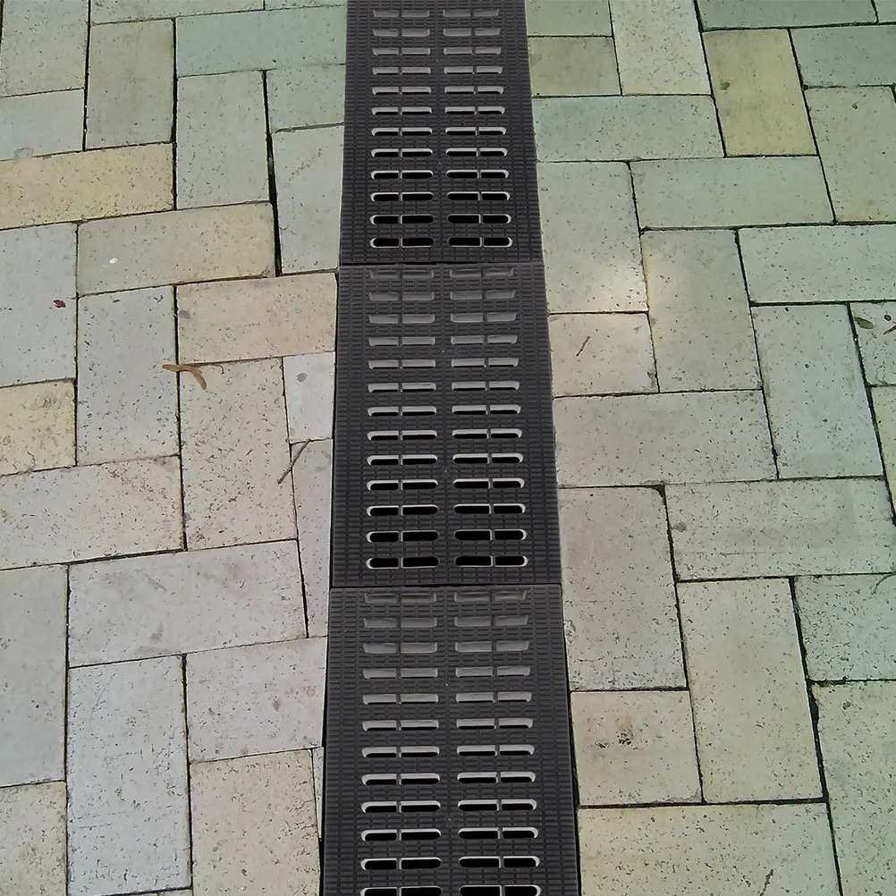 

3pcs Drainage Grate Gutter Cover Black Replaceable Kitchen Yard Driveway Outdoor Durable Material Efficient Filtration