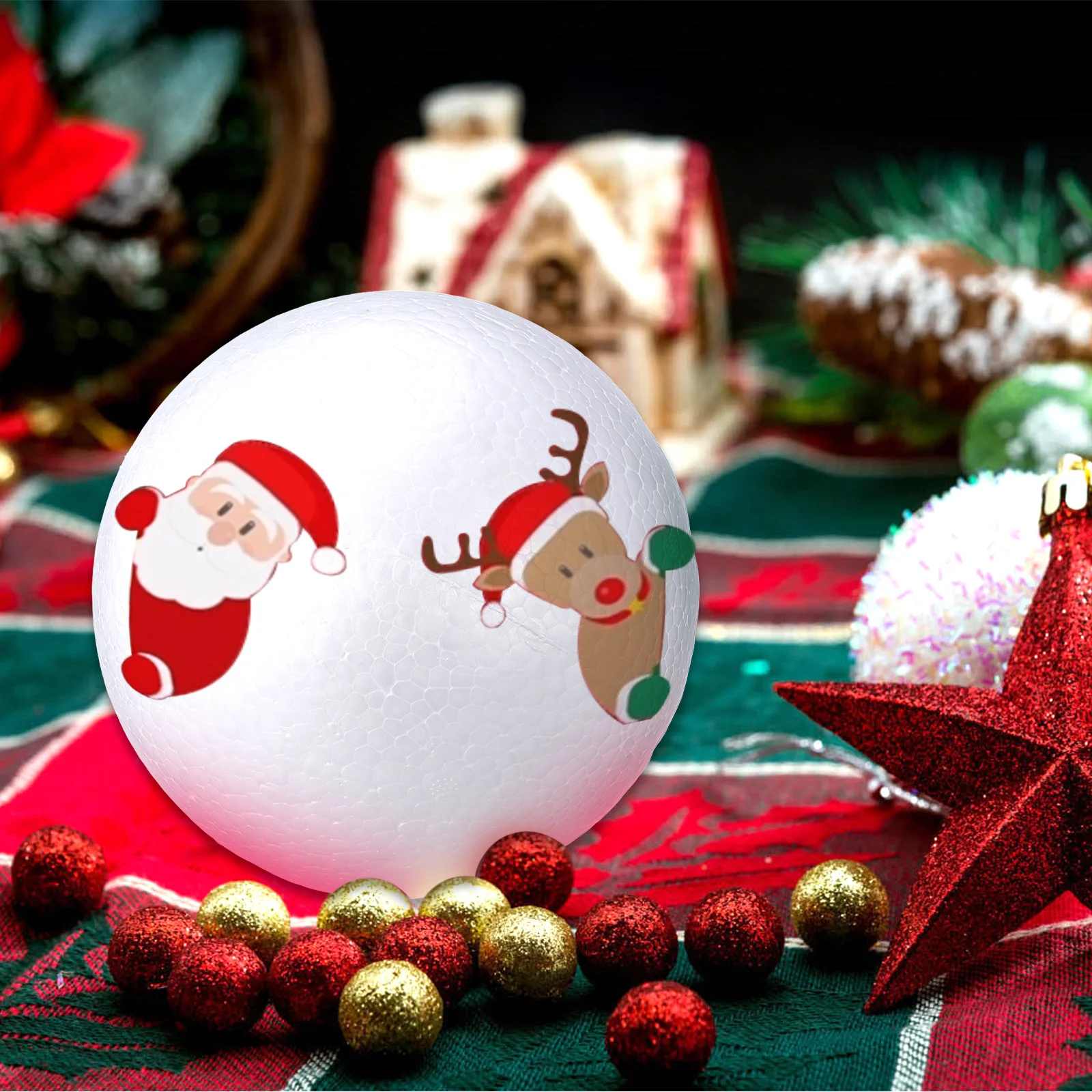 

3Pcs White Foam Craft Balls Christmas Decoration Durable DIY Material for Preschool Church Kindergarten Activities