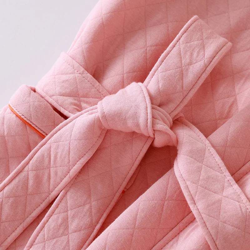 الخريف الشتاء النساء القطن الدافئ مع حشو رداء السيدات البشكير الإناث طويلة الأكمام روب للنوم الجلباب ملابس منزلية بسيطة