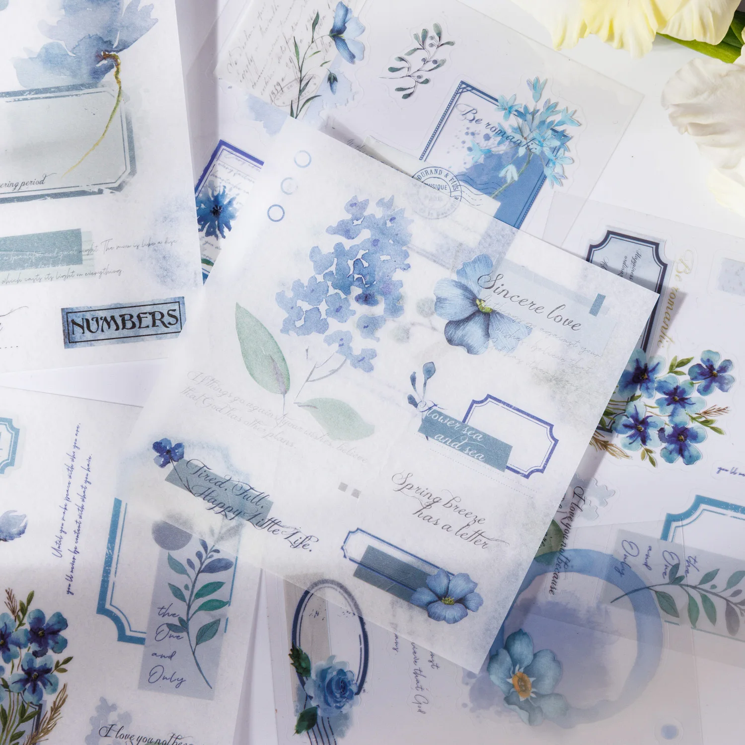 سلسلة كتب ملصقات يومية جميلة لفترة الزهور مادة مزدوجة مقطوعة بالقالب ورق تزيين لسكرابوكينغ