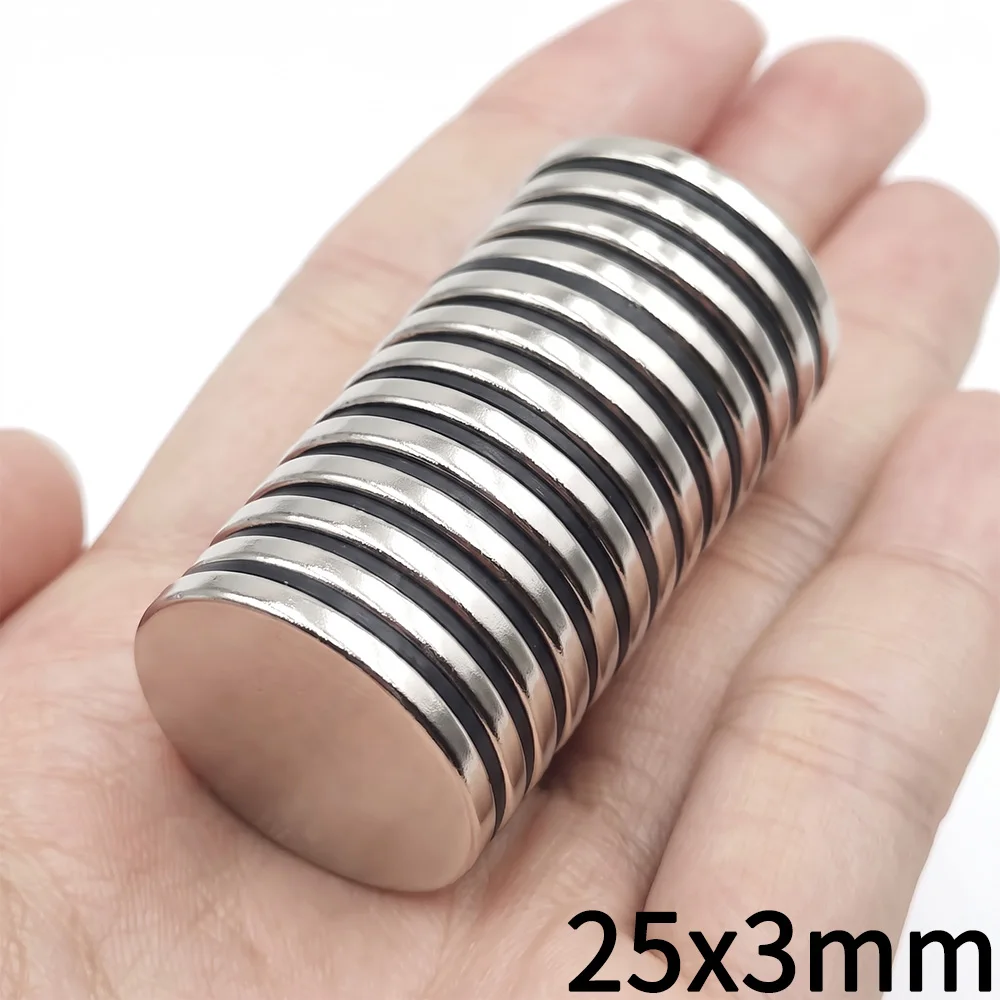 5Pcs 25x3 Round Neodymium Magnet 25mmx3mm Permanent Imanes Super Strong Powerful Magnetic Disc for Fridge DIY Building Craft