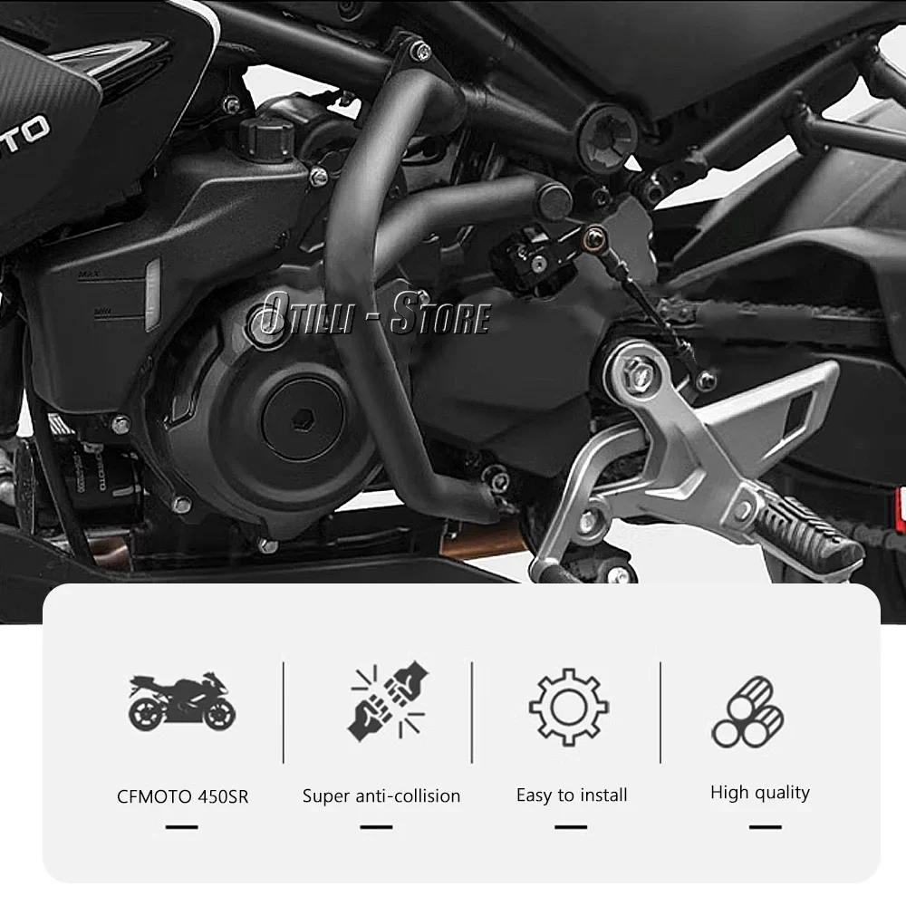 ل CFMOTO 450SR 450 SR 450sr 20222023   اكسسوارات الدراجات النارية محرك الحرس الوفير تحطم بار الجسم الإطار حامي