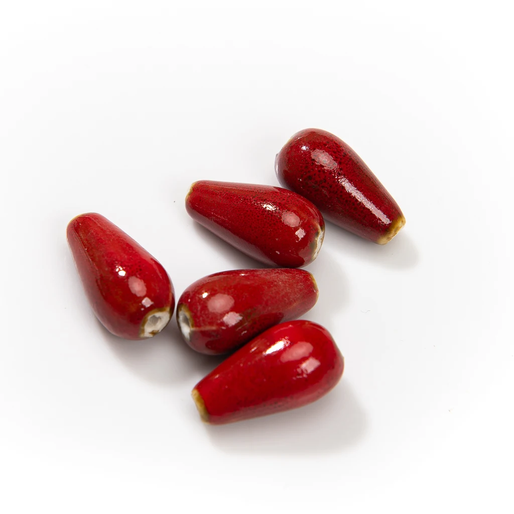 Handcrafted Ceramic Teardrop Beads Set 5 Pieces 25mm Multicolor Beads for DIY Jewelry Making