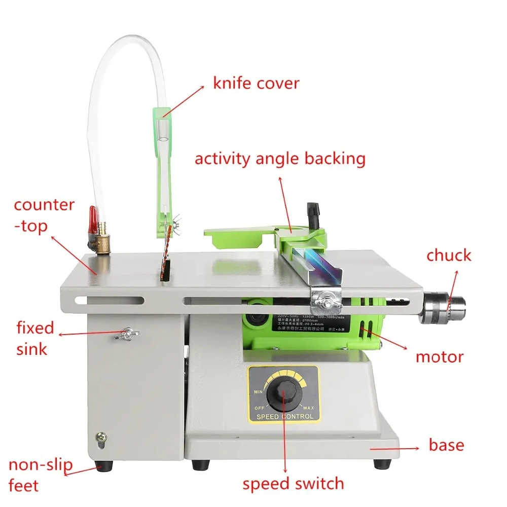 Imagem -05 - Multifuncional Serra de Mesa Jóias Pedra Polimento Bancada Torno Polisher Máquina de Perfuração 1380w 220v