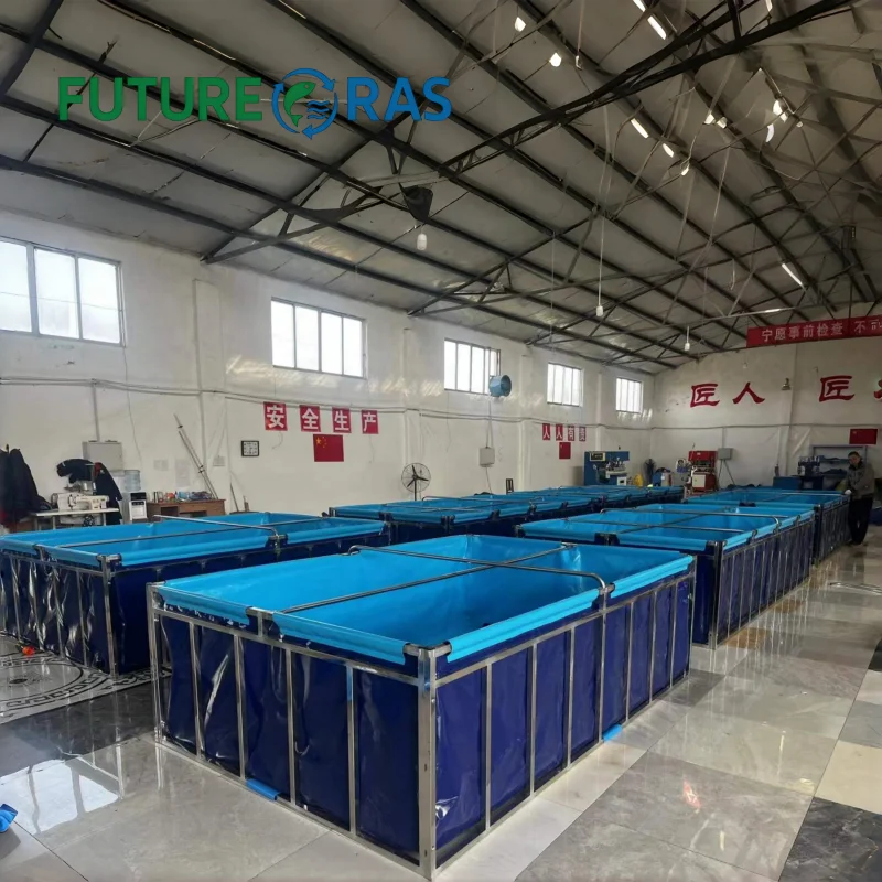 AIROW Portable Biofloc Shrimp Fish square Farm tank Aquaponics Tilapia Breeding Pvc Tarpaulin Rectangular Fish Pond