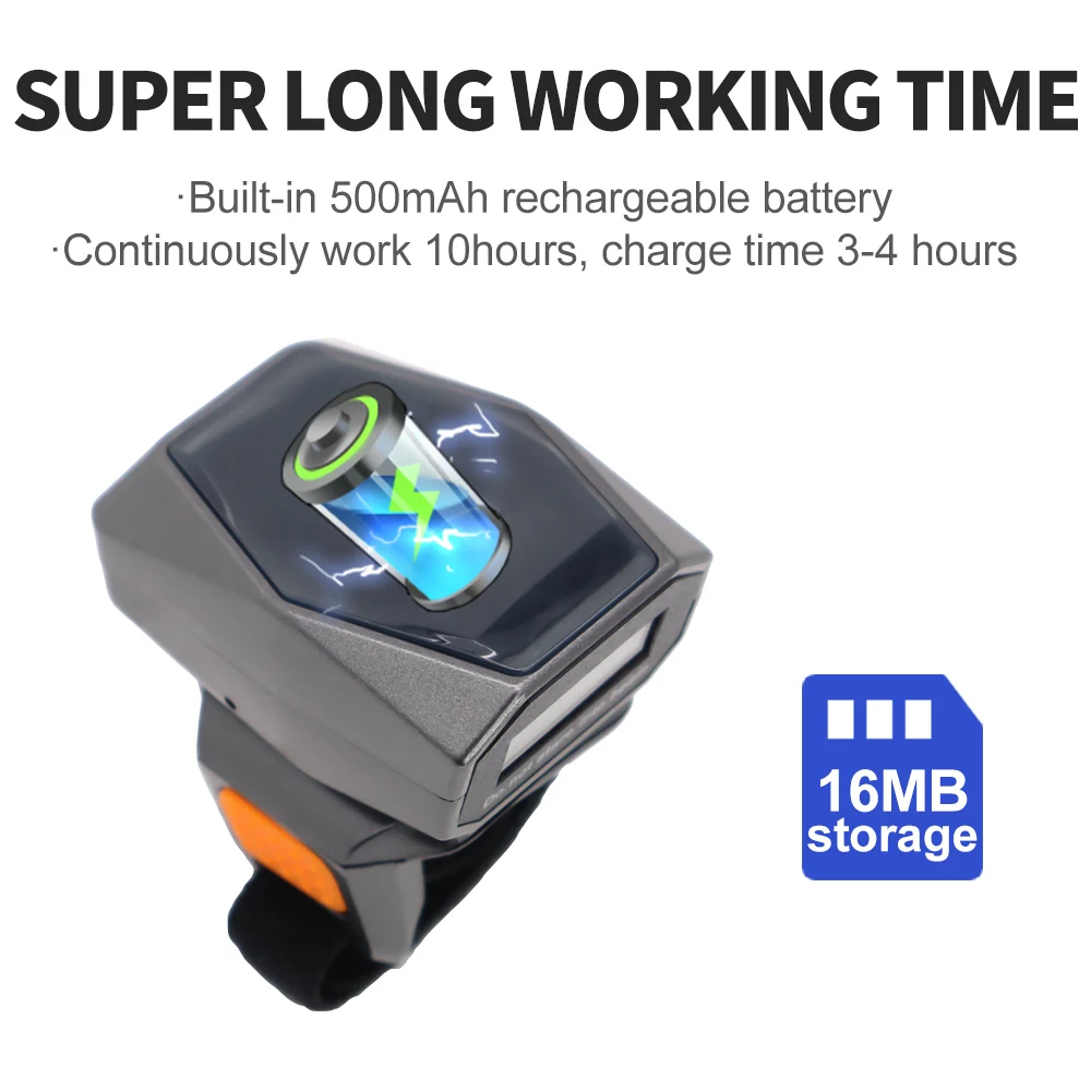 GTCODESTAR GT-S101 2D Wireless Bluetooth Barcode Reader Mini Qr Bar Code Reader Portable Wearable Ring 2.4G USB Barcode Scanner