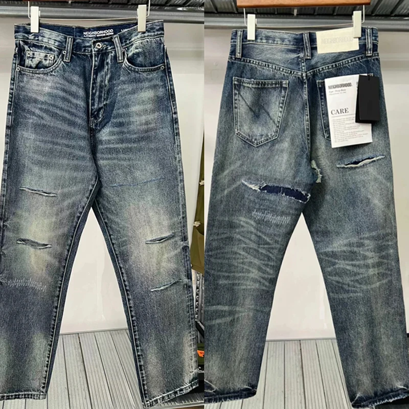 Eu Best-selling New Model NBHD Patchwork Jeans High Waist Casual NEIGHBORHOOD Original Tag Straight-leg Pants