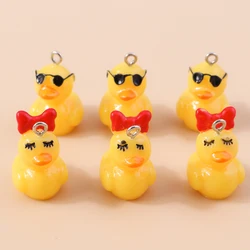 10pcs Lovely Cartoon Simulated Animals Lovely Yellow Duck Charms for Diy Drop Earrings Necklace Jewelry Making Funny Pendants
