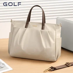 GOLF Women's Handheld Laptop Case Lightweight Canvas Commuting Briefcase Minimalist Large Capacity One Shoulder Tote