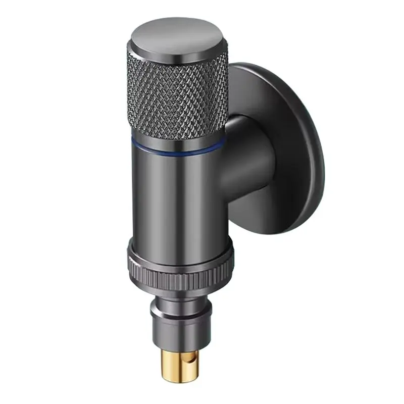 ABGG-Washing Machine Automatic Water Stop Valve Solid Brass Single Cold Wall Mounted Cold Water Outlet Basin Durable Grey