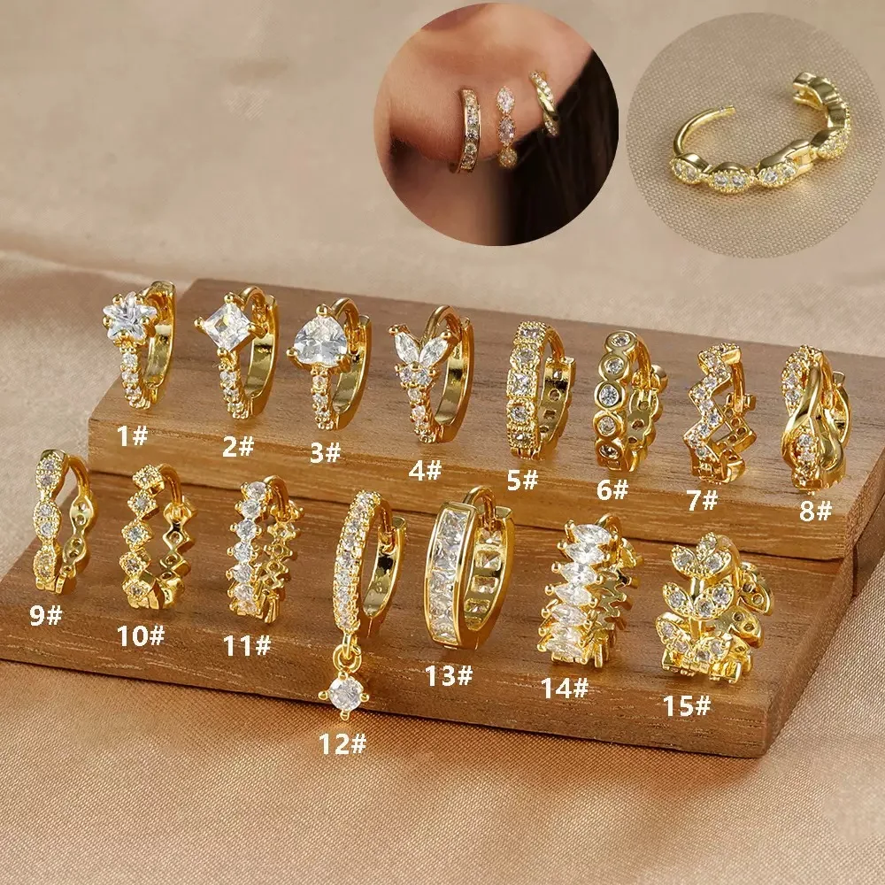 Image of Neu eingetroffen: 1 Stück CZ-Knorpel-Creolen für Damen, modisch, 99 reines Titan, Metall, gemütliche Lappenohr-Piercing-Schmuck