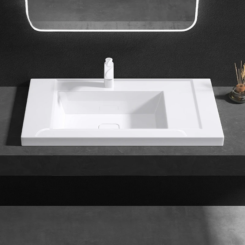 Artificial stone integrated platform basin small apartment wall-mounted hotel B & B