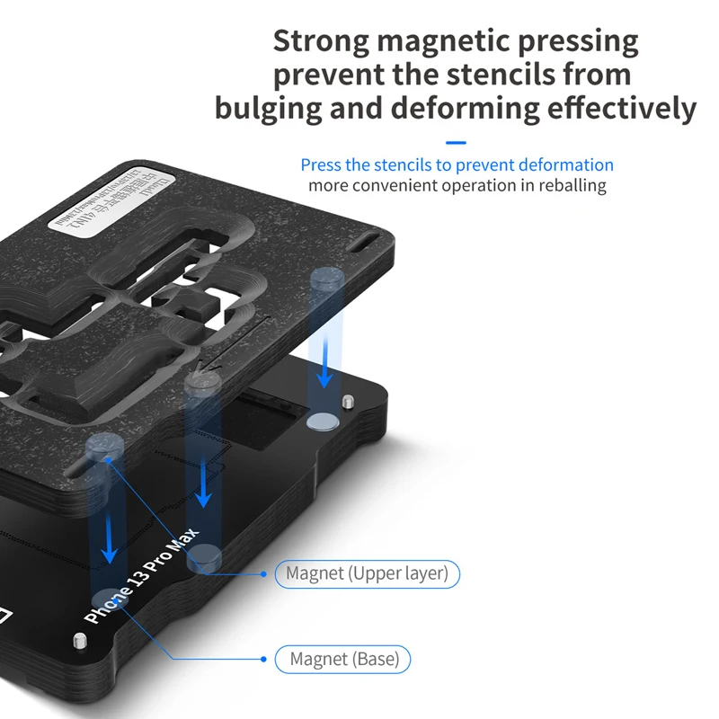 Qianli BGA Reballing Stencil for iPhone 14 13 12 11 Pro Max XS X Motherboard Middle Layer Planting Tin Platform Fixture