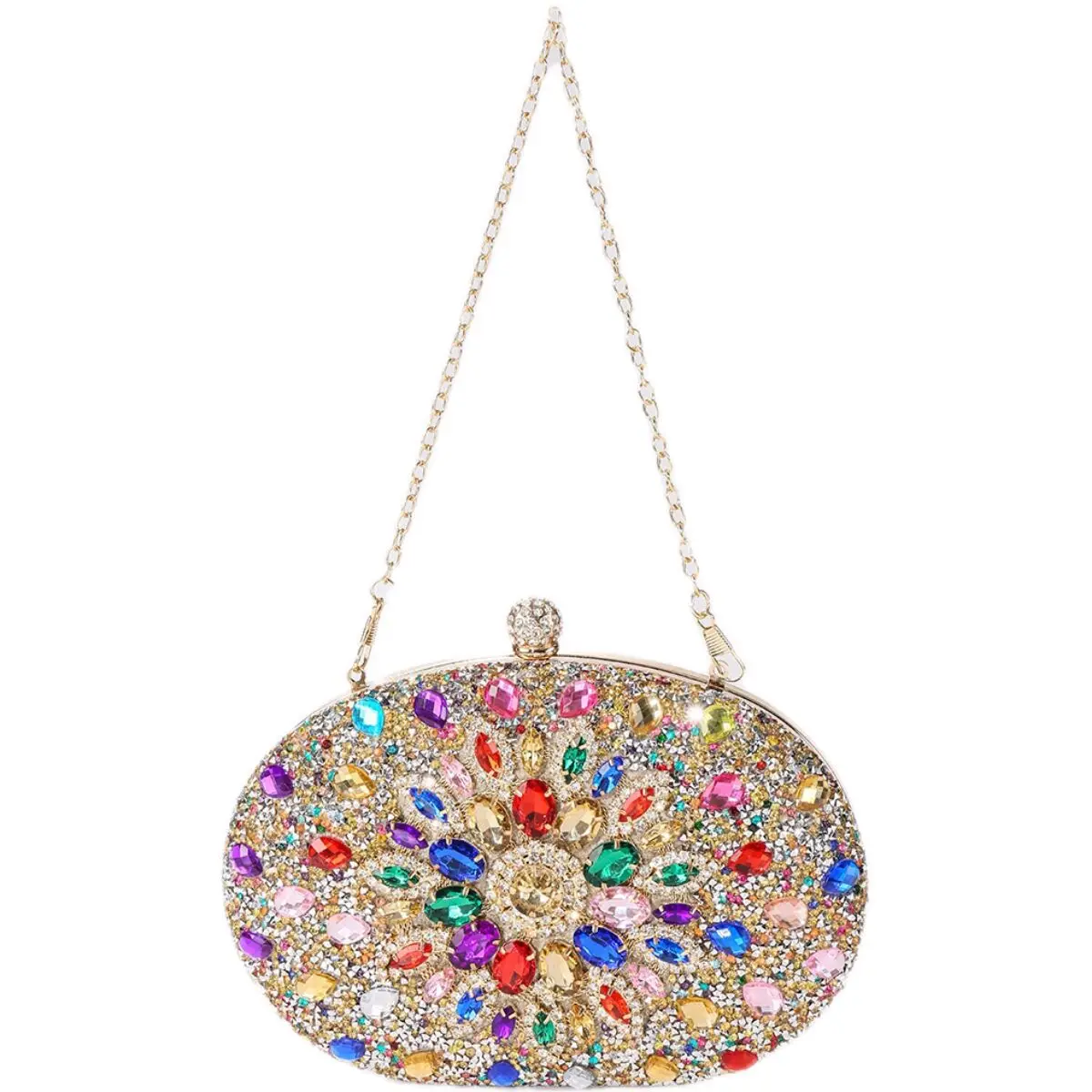 Women Sunflower Rhinestone Evening Bag Colorful Party Bags Crystal Female Purse Diamond Style Shoulder Bag For Ladies