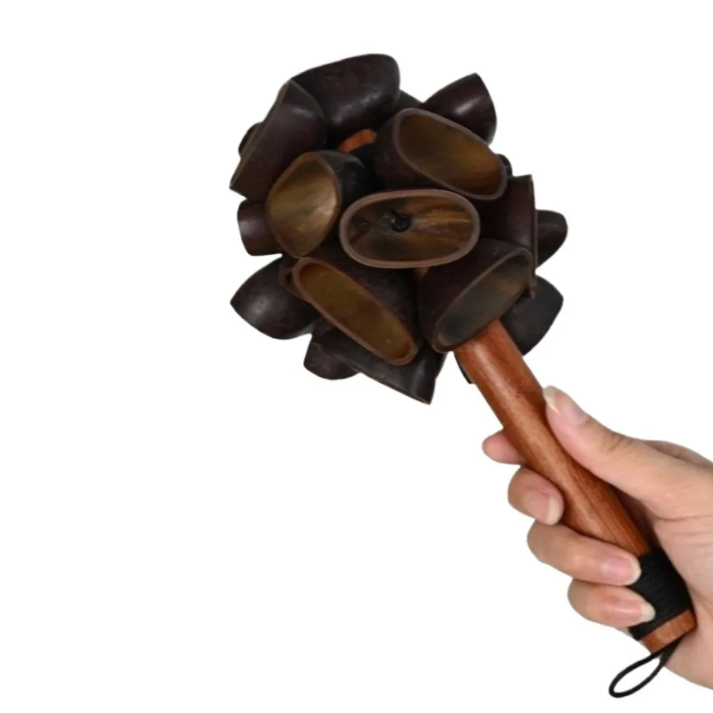 قذيفة الفاكهة اليد مكرنك جرس Pangji مقبض خشبي العلاج الصوتي ASMR تشاتشا Handbell بالا Juju أجراس الآلات الموسيقية