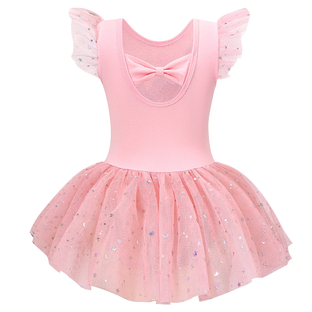 Trykoty do tańca dla dziewcząt, błyszczące stroje z spódniczką tutu, strój gimnastyczny, sukienka, odzież baletowa, kostium na występy sceniczne