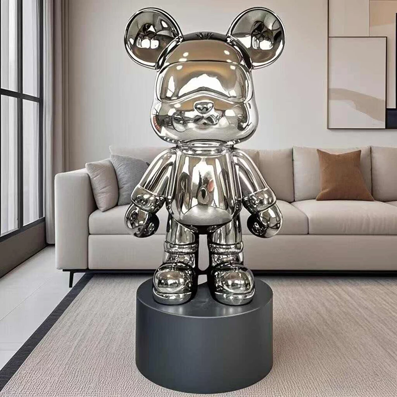 Creative Cartoon 50CM Cool Bear Statue Floor Decor Luxury Living Room TV Cabinet Decorative Sculpture Children's Room Piggy Bank