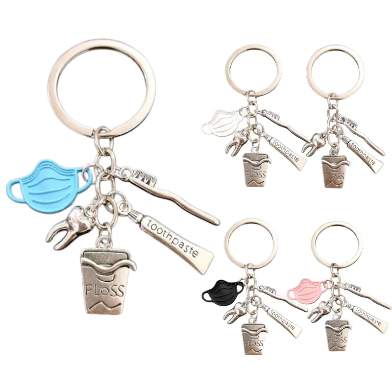 

Набор из 5 брелоков для зубоврачебников: креативный подарок для здоровья зубов, украшение для рюкзака, сувенир, брелок в виде зубной щетки, зубной пасты, зубной нити