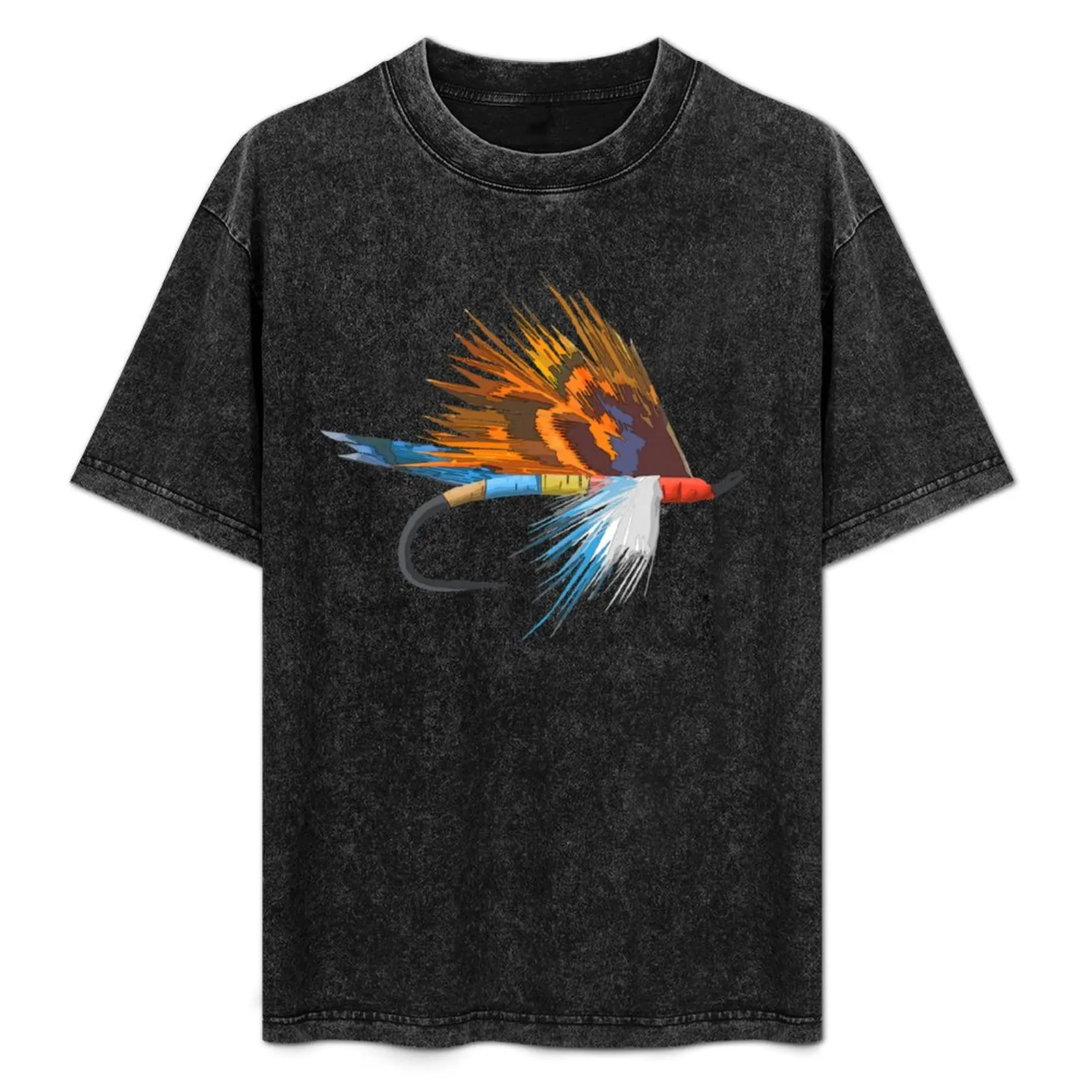 fly-fishing-art-by-teecreations-tシャツ-ワークカジュアル-ルーズフィット-tシャツ