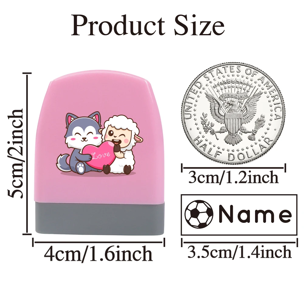 1pc Personalize Custom Name Stamp Tiger Zebra Elephant Giraffe Pattern Custom Name Stamps Label Stamps Fabric Stamps Name Stamps